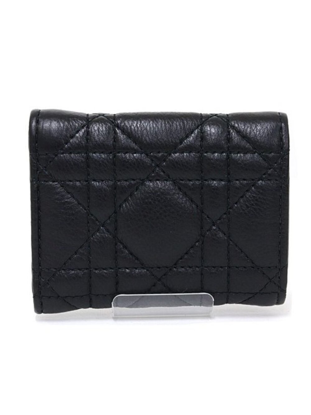 Dior Caro Veronia Wallet Trifold Mini Cannage Calfskin Black - Picture 4 of 6